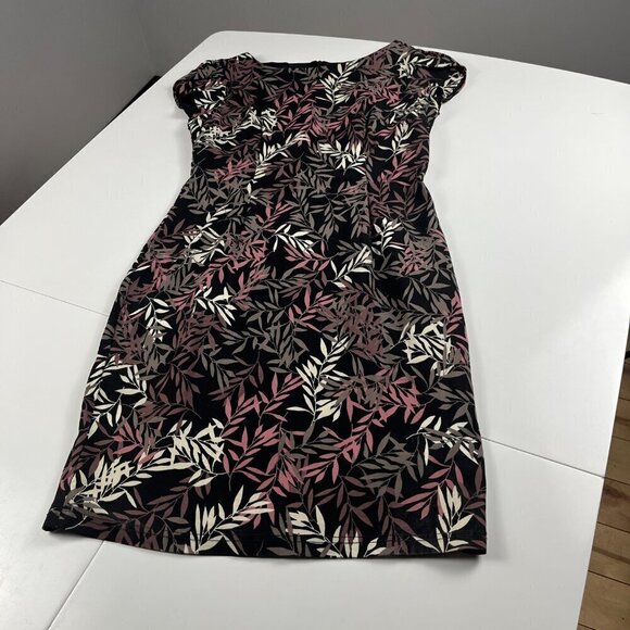 Apricot career dress cap sleeves top lined stretch black pink size M - Picture 3 of 10